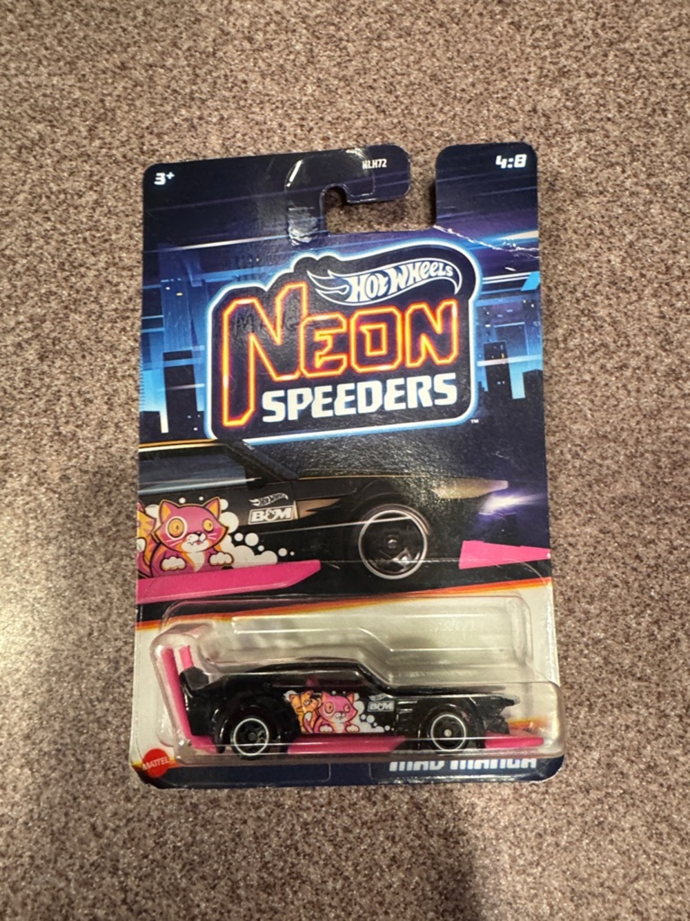 Hot Wheels Neon Speeders Black & Pink Mini Racer